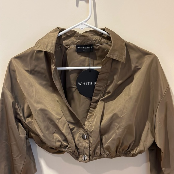 Womens Two Piece Long Sleeve Top & Mini Skirt Set Brown - White Fox, XS NWT - Picture 6 of 10